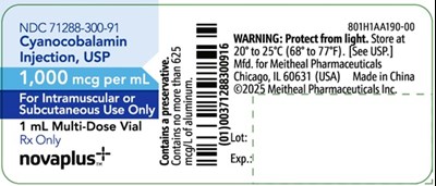 Principal Display Panel – Cyanocobalamin Injection, Usp, 1 mL Vial Label (Cyano Vz Container)
