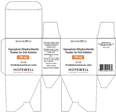 image description - sapropterin dihydrochloride 100mg carton label