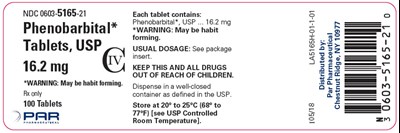 This is an image of the label for Phenobarbital Tablets, USP 16.2 mg 100 count. - phenotabs 2