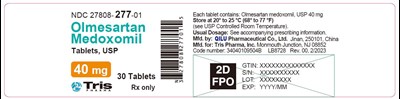 image-05.jpg Olmesartan Medoxomil Tablets 40 mg Bottle Label - 30 Tablets - image 05