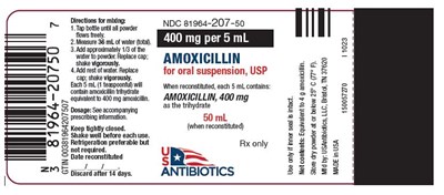 label-207-50-50ml.jpg Label (400mg/5mL oral suspension) 50 mL - label 207 50 50ml