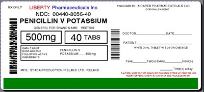Image Label (Penicillin V Potassium 500 mg 40 Tabs For Stada 2)