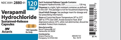 PRINCIPAL DISPLAY PANEL - 120 mg Capsule Bottle Label - verapamil 02