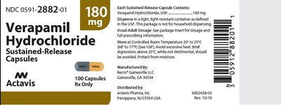 PRINCIPAL DISPLAY PANEL - 180 mg Capsule Bottle Label - verapamil 03