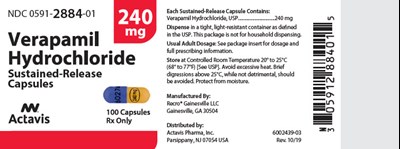 PRINCIPAL DISPLAY PANEL - 240 mg Capsule Bottle Label - verapamil 04