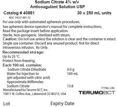 Principal Display Panel (250 mL Bag Carton Label)