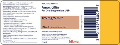 Amoxicillin For Oral Suspension Usp, 125 mg/5 mL (100 mL When Reconstituted) Bottle Label Image (Amoxicillin For Oral Suspension 125 mg And 250 mg 2)
