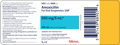 Amoxicillin For Oral Suspension Usp, 250 mg/5 mL (100 mL When Reconstituted) Bottle Label Image (Amoxicillin For Oral Suspension 125 mg And 250 mg 3)