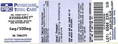 Avandamet 4/500mg Label (5157)