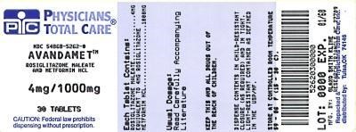 Avandamet 4/1000mg Label (5262)