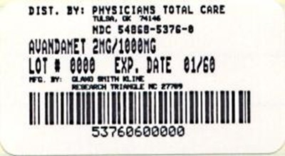Avandamet 2/1000 mg Label (5376)