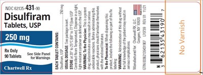 disulfiram-tablets-usp-250mg-90s.jpg Disulfiram Tablets, USP 250 mg - NDC 62135-431-90 - 90 Tablets Label - disulfiram tablets usp 250mg 90s