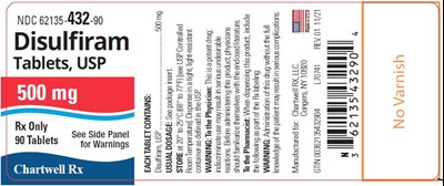 disulfiram-tablets-usp-500mg-90s.jpg Disulfiram Tablets, USP 500 mg - NDC 62135-432-90 - 90 Tablets Label - disulfiram tablets usp 500mg 90s