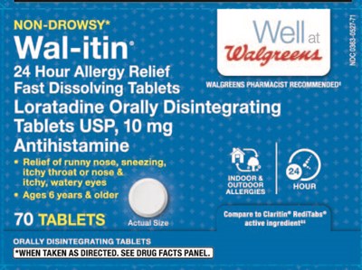 LoraODT.jpg This is the 10 count blister carton label for Walgreens Loratadine ODT. - LoraODT