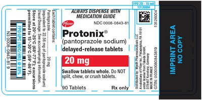 Principal Display Panel - 20 mg Tablet Bottle Label - protonix 04