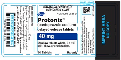 Principal Display Panel - 40 mg Tablet Bottle Label - protonix 05