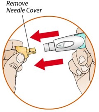 Autoinjector removal of needle cover - orencia ai remove cover