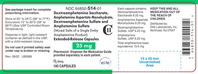 amphetamine-er-container-label-25mg-100ct.jpg Amphetamine ER Cap 25mg Container Label - amphetamine er container label 25mg 100ct