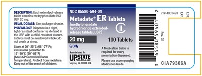 metadate-er-02.jpg PRINCIPAL DISPLAY PANEL - 20 mg Tablet Bottle Label - metadate er 02