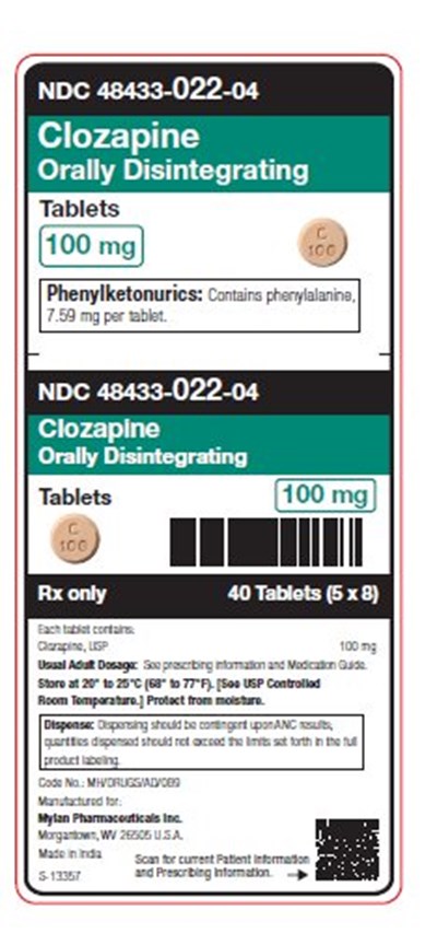 Clozapine Orally Disintegrating Tablets 100 mg Unit Carton Label (Image 03)