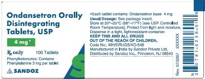 Ondansetron 4 mg 100s (B0f74819 9fd5 432a 821c 8216b1f1df83 02)
