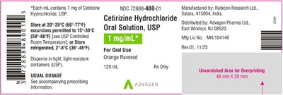 "image Description" (Cetirizine HCl Os 120ml Bottle Label)