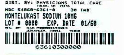 Montelukast Sodium Tablets 10 mg Label - 6361