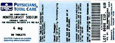 Montelukast Sodium Chewable Tablets 4 mg Label - 6363