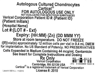 carticel-02.jpg PRINCIPAL DISPLAY PANEL - 0.4 mL Vial Shipping Label - carticel 02