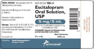 Label 5mg/5mL - escitalopram oral solution usp 2