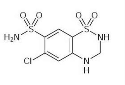 This Is An Image Of The Structural Formula For Hydrochlorothiazide. (Hydro 1)