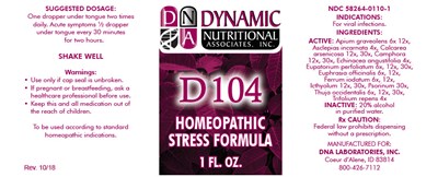 Principal Display Panel - 1 FL. OZ. Bottle Label - d104 01