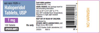 haloperidol-03.jpg PRINCIPAL DISPLAY PANEL - 1 mg Tablet Bottle Label - haloperidol 03