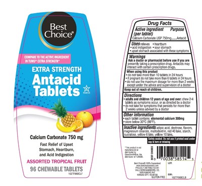 image-01.jpg Best Choice Antacid Tablets Extra Strength 96 Chewable tablets - image 01