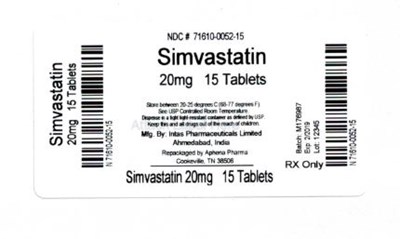 Bottle Label 20 mg (71610 0052 15)