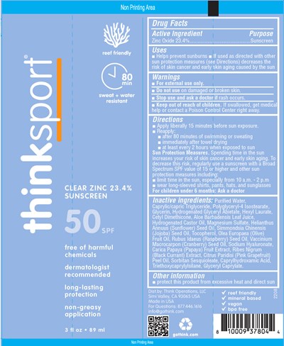 thinksport-01.jpg PRINCIPAL DISPLAY PANEL - 89 ml Tube Label - thinksport 01