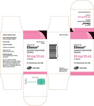 PRINCIPAL DISPLAY PANEL - 50 mg/25 mL Vial Carton - ellence 10