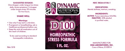 d100-01.jpg PRINCIPAL DISPLAY PANEL - 1 FL. OZ. Bottle Label - d100 01