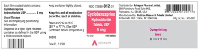 Ndc 72888-012-01 Bottles Of 100 Tablets (Cyclobenzaprine HCl Tabs Usp 5mg 100s)