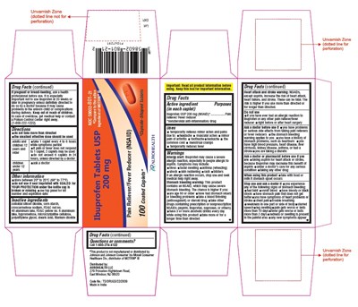 ibuprofen-caplets-fig2.jpg PACKAGE LABEL-PRINCIPAL DISPLAY PANEL - 200 mg (100 Tablets Container Carton) - ibuprofen caplets fig2