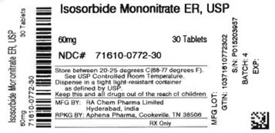 Bottle Label 60 mg - 71610 0772 30