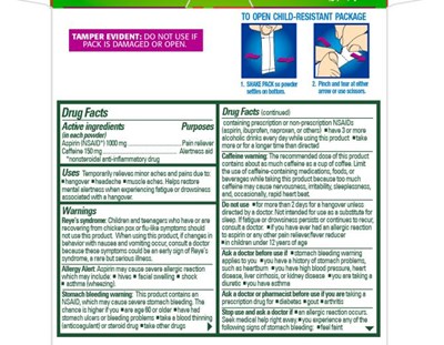 Principal Display Panelgoody’s® Hangoverberry Citrus Boostaspirin (nsaid) /  Pain Reliever, Caffeine /alertness Aid16 Powder Stick Packs (Goodys Hangover 02)