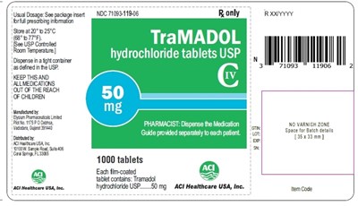 Image Description (Tramadol Label 50mg 1000s)