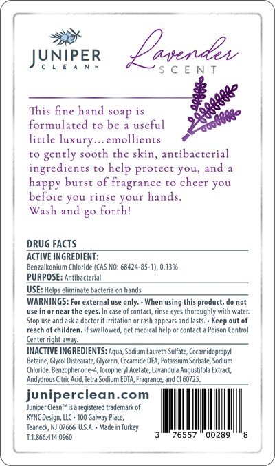 Lavender Back (Juniperclean Label Handsoap Pump 500ml Foil Lavender V10 02)