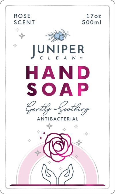 Rose Back (Juniperclean Label Handsoap Pump 500ml Foil Rose V9 01)