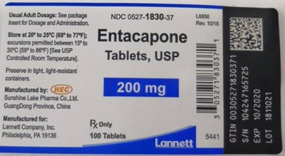 entacapone-200-mg-100bl.jpg Entacapone Tablets USP 200 mg 100s Bottle Label - entacapone 200 mg 100bl