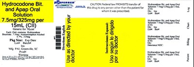 Hydrocodone Bit. And Apap Oral Solution 7.5mg 325mg Per 15ml (cii) (Hydrocodone 04)
