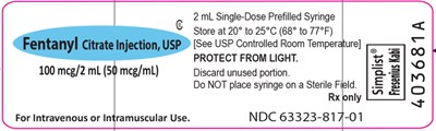 Package Label – Principal Display – Fentanyl 2 mL Tip Cap Label (Fen07 0001 11)