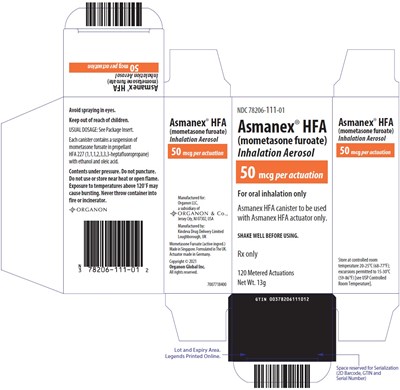 asmanex-hfa-10.jpg PRINCIPAL DISPLAY PANEL - 50 mcg Canister Carton - asmanex hfa 10