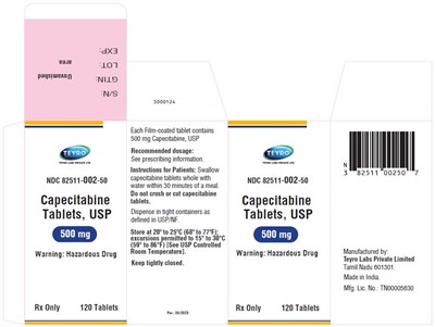 capecitabine-tablets-usp-500mg-120s-carton.jpg Capecitabine tablets, USP 500 mg - NDC 82511-002-50 - 120 Tablets carton Label - capecitabine tablets usp 500mg 120s carton